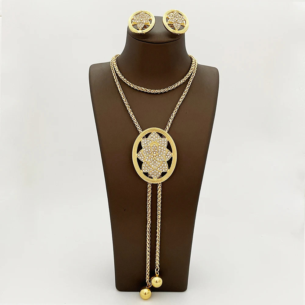 Jewelry Set Luxury Gold And Sliver Color Pandent Earring Wedding Party Jewelry
Jewelry Set Luxury Gold And Sliver Color Pandent Earring Wedding Party Jewelry