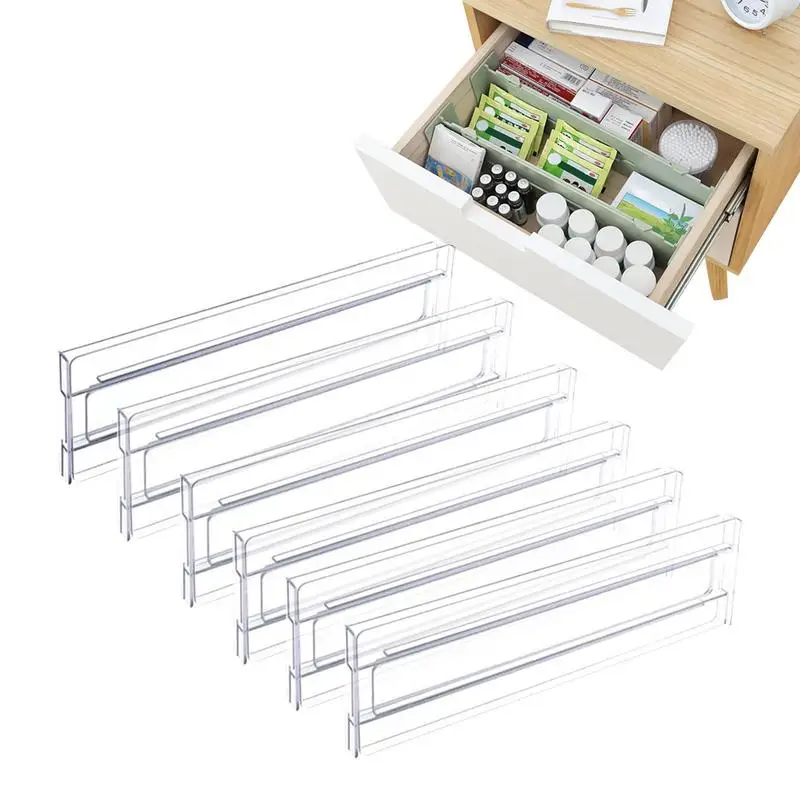 

Junk Drawer Dividers 6 Pcs Drawer Organizer Divider For Junk Adjustable Clear Spice Cutlery Kitchen Utensils Expandable Comfort