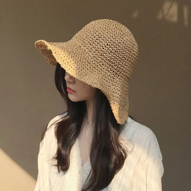 Женская элегантная Складная пляжная шляпа с широкими полями