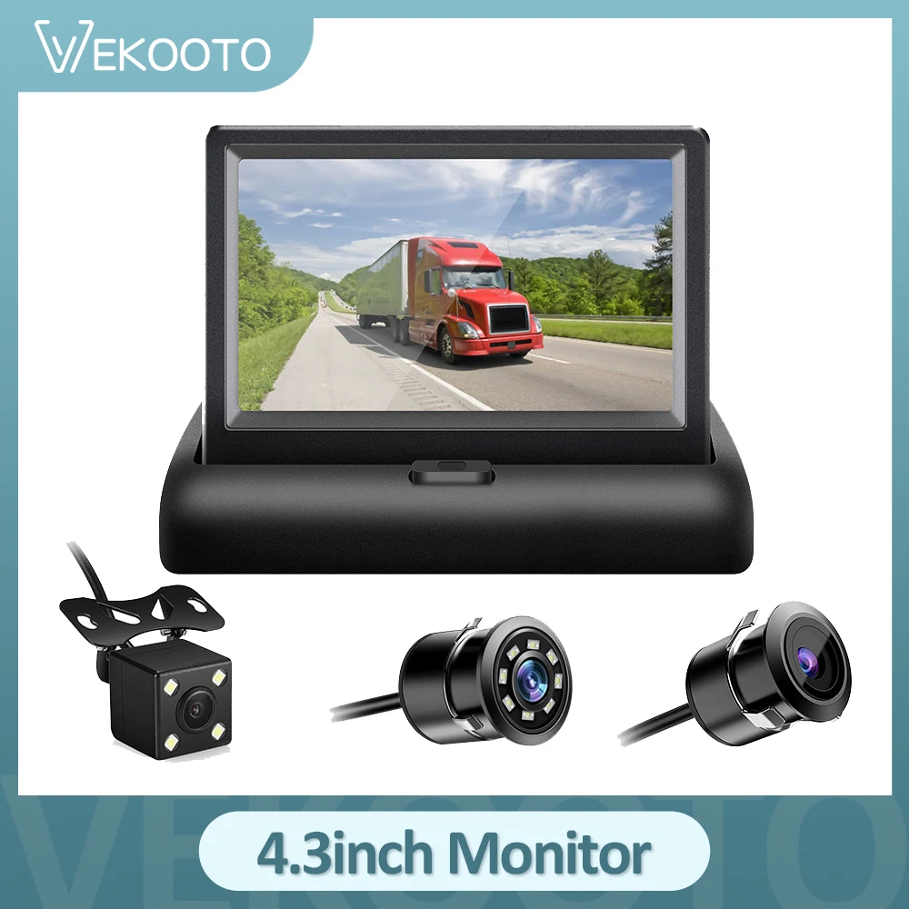 

4.3 inch Foldable Car Monitor TFT LCD Display Cameras Reverse Camera Parking System for Car Rearview Monitors NTSC PAL