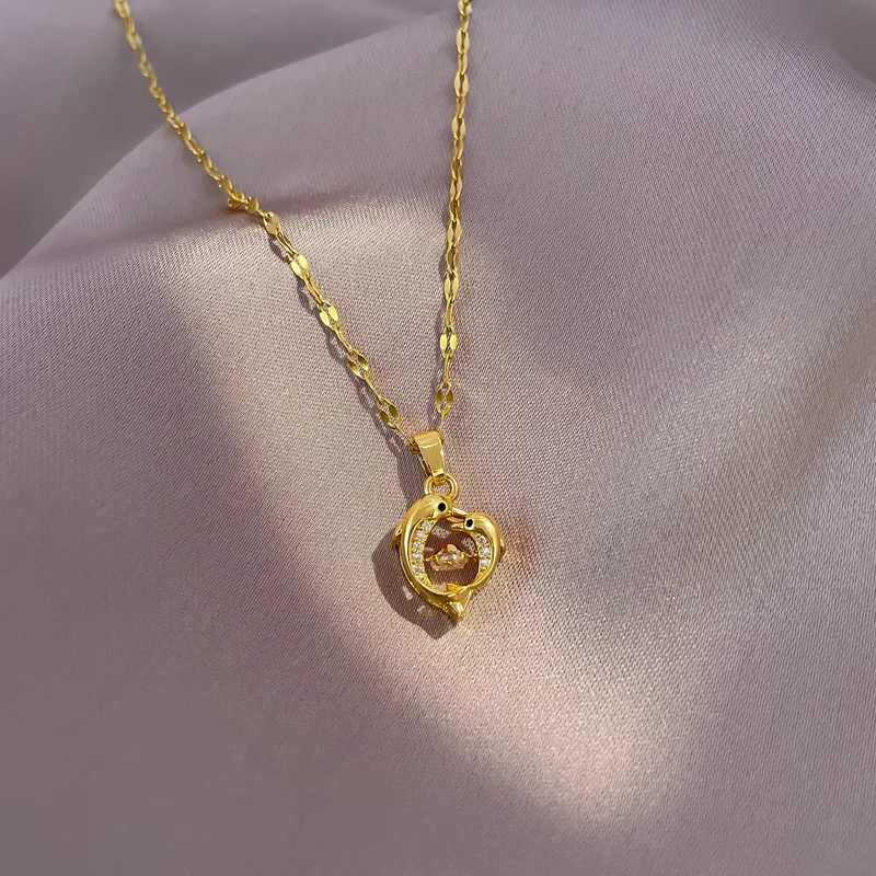 New Cute Dolphin Necklace For Women Fresh Micro-Inlaid Simple Versatile Clavicle Chain Party Jewelry Valentine's Day Gifts
New Cute Dolphin Necklace For Women Fresh Micro-Inlaid Simple Versatile Clavicle Chain Party Jewelry Valentine's Day Gifts