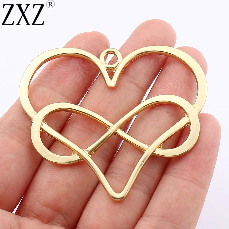 ZXZ 2pcs Matt Gold Large Open Heart Infinity Charms Pendants For Necklace Jewelry Making 59x50mm
ZXZ 2pcs Matt Gold Large Open Heart Infinity Charms Pendants For Necklace Jewelry Making 59x50mm