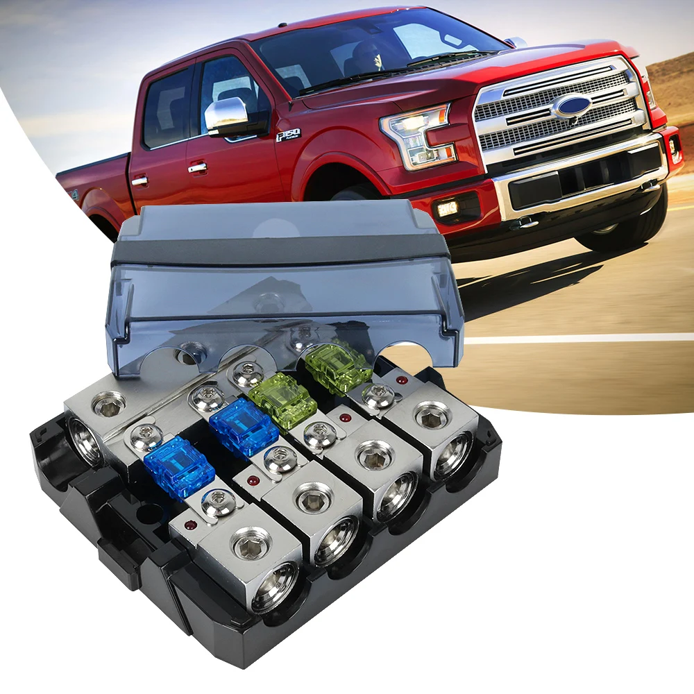 Safety Lever Built-in 60A Cross-Pin Insurance 4 Ways Audio Line Fuse Car Fuse Seat With Led Light 3 in 4 Out Fuse Holder
Safety Lever Built-in 60A Cross-Pin Insurance 4 Ways Audio Line Fuse Car Fuse Seat With Led Light 3 in 4 Out Fuse Holder