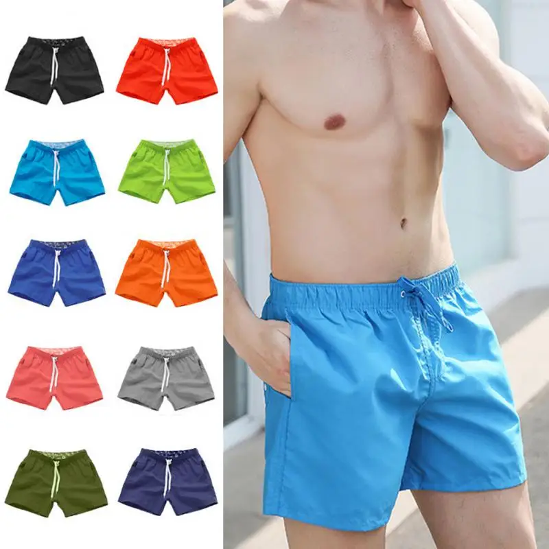 

Beach Pants Men Shorts Summer Surf Solid Color Large Size Swimming Shorts Seaside Swimming Pool Outdoor Water Sport Briefs