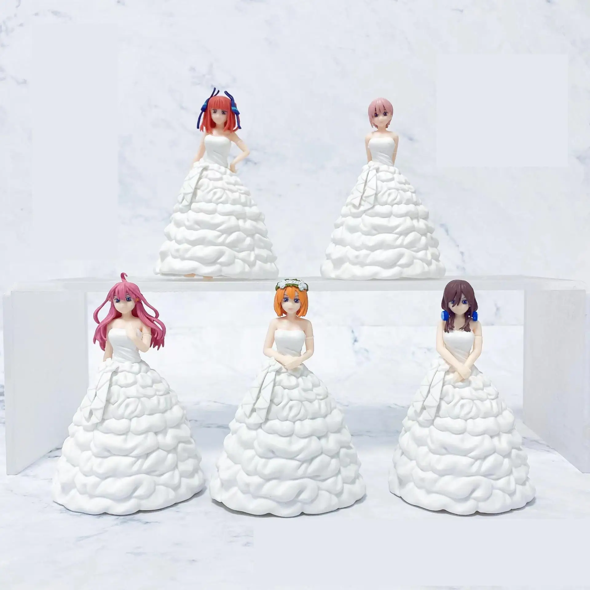 5 Pcs/Lot The Quintessential Quintuplets 10cm Figure Anime Girl Wedding Dress Figurine Romantic Ornaments
5 Pcs/Lot The Quintessential Quintuplets 10cm Figure Anime Girl Wedding Dress Figurine Romantic Ornaments