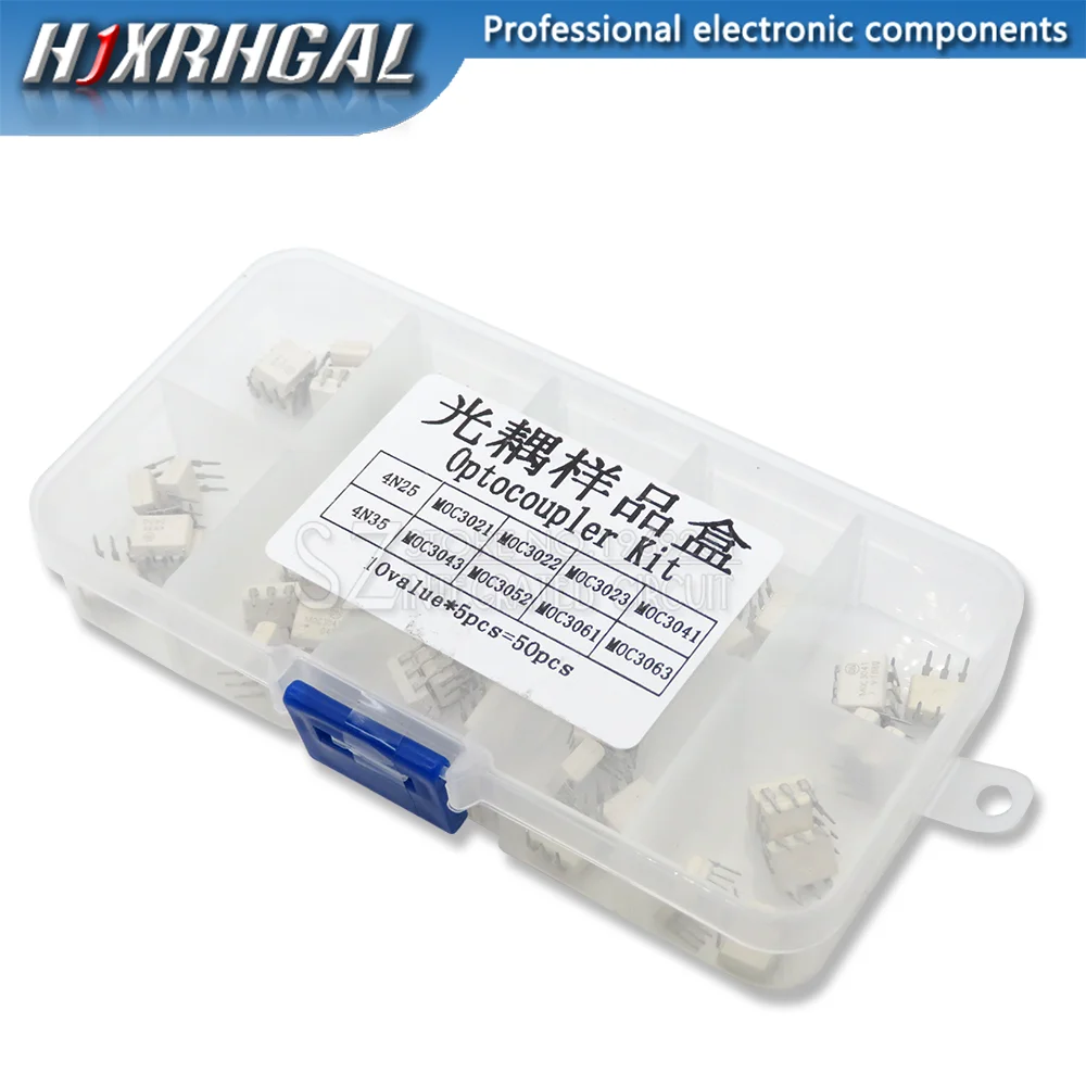 DIP Optocoupler Kit hjxrhgal 10value*5PCS=50PCS 4N25 4N35 MOC3021 MOC3022 MOC3023 MOC3041 MOC3043 MOC3052 MOC3061 MOC3063 DIP
DIP Optocoupler Kit hjxrhgal 10value*5PCS=50PCS 4N25 4N35 MOC3021 MOC3022 MOC3023 MOC3041 MOC3043 MOC3052 MOC3061 MOC3063 DIP