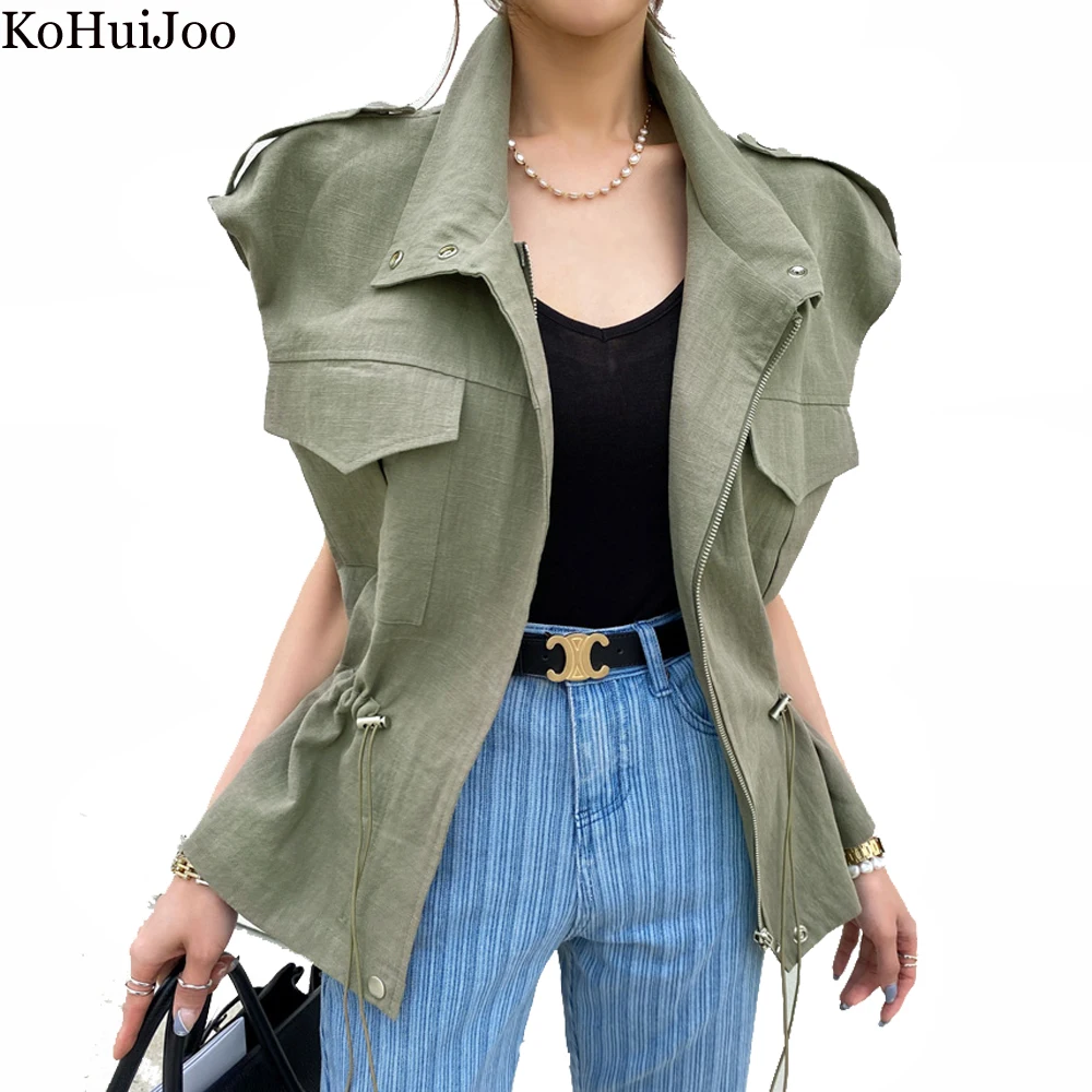 KoHuiJoo 2022 Summer New Pocket Jacket Vest Top Women Cotton Linen Casual Vests Drawstring Sleeveless Waistcoat Vest Women
KoHuiJoo 2022 Summer New Pocket Jacket Vest Top Women Cotton Linen Casual Vests Drawstring Sleeveless Waistcoat Vest Women