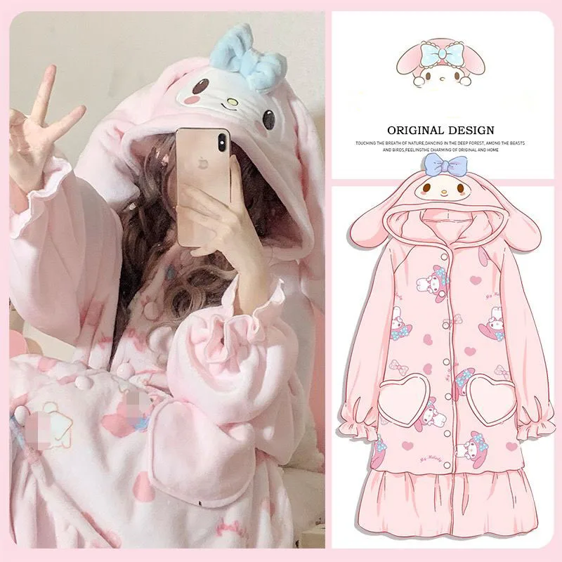 Kawaii ночная рубашка Sanrio Mymelody пижамы милая плюшевая теплая зимняя Коралловая бархатная утепленная домашняя одежда для девочек Рождественски...
Kawaii ночная рубашка Sanrio Mymelody пижамы милая плюшевая теплая зимняя Коралловая бархатная утепленная домашняя одежда для девочек Рождественски...