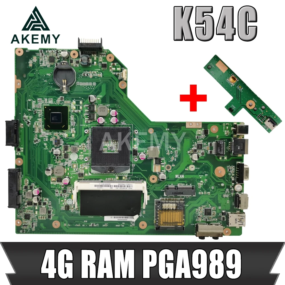 Материнская плата Akemy K54C для ноутбука Asus K54C X54C K54 K54Ly K54hR, протестированная оригинальная материнская плата 4G RAM PGA989
Материнская плата Akemy K54C для ноутбука Asus K54C X54C K54 K54Ly K54hR, протестированная оригинальная материнская плата 4G RAM PGA989