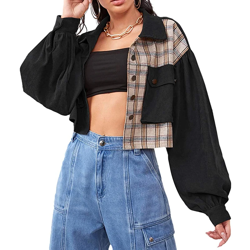 Женский Повседневный Укороченный кардиган с длинным рукавом, модный вельветовый жакет в клетку с отложным воротником и карманами
Женский Повседневный Укороченный кардиган с длинным рукавом, модный вельветовый жакет в клетку с отложным воротником и карманами