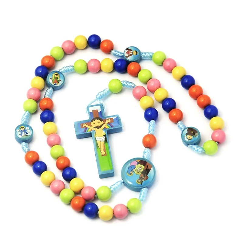 XX9B Cartoon Jesus Cross Pendant Necklace Rosary Beads Catholic Necklaces Children Kid Girls Fashion Religious Jewelry Charm
XX9B Cartoon Jesus Cross Pendant Necklace Rosary Beads Catholic Necklaces Children Kid Girls Fashion Religious Jewelry Charm