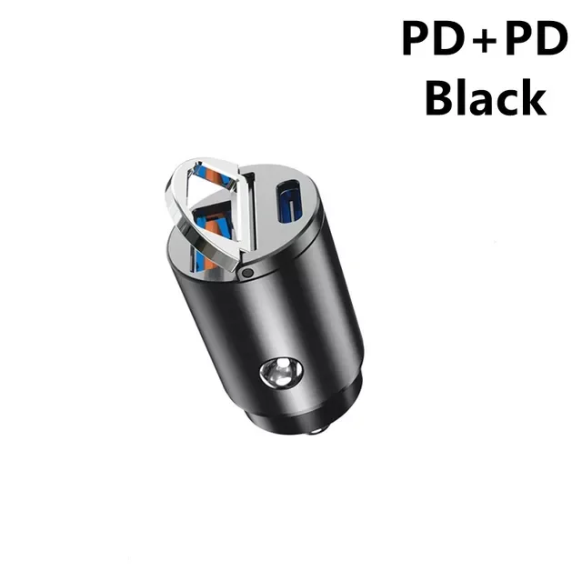 Stealth Car Charger Adapter QC 4.0 3.0 Quick Charge Type C PD Charger 30W Car Charger with Plug For iPhone 13 12 Mi Redmi 
Stealth Car Charger Adapter QC 4.0 3.0 Quick Charge Type C PD Charger 30W Car Charger with Plug For iPhone 13 12 Mi Redmi