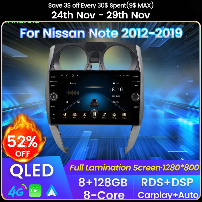 QLED Android мультимедийный плеер для Nissan Note 2 E12 2012 - 2021 автомобильное стерео радио плеер GPS навигация поддержка ADAS DVR RDS carpaly 4G
QLED Android мультимедийный плеер для Nissan Note 2 E12 2012 - 2021 автомобильное стерео радио плеер GPS навигация поддержка ADAS DVR RDS carpaly 4G