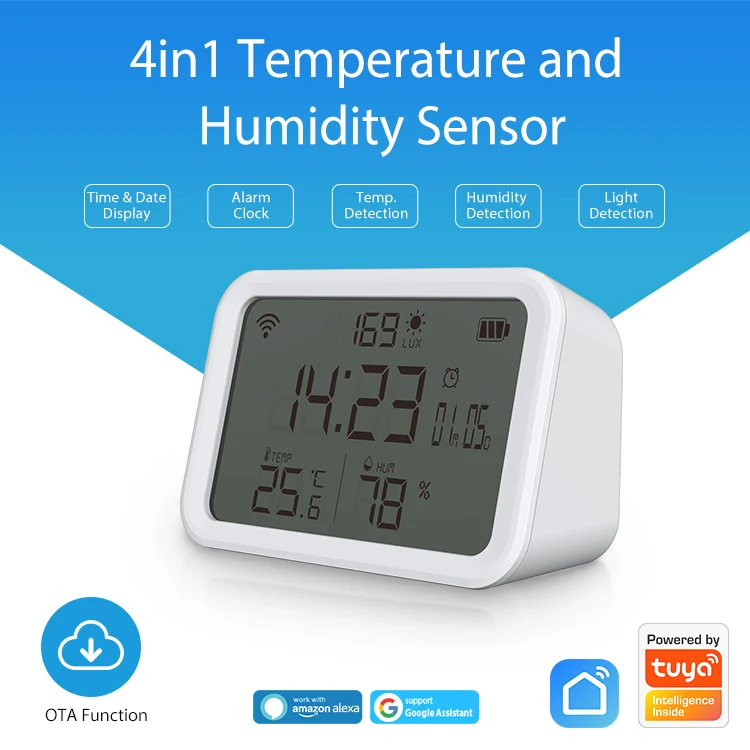 Wireless Indoor Hygrometer Works With Alexa Google Wizard Lcd Screen Smart Temperature And Humidity Sensor Battery Display
Wireless Indoor Hygrometer Works With Alexa Google Wizard Lcd Screen Smart Temperature And Humidity Sensor Battery Display