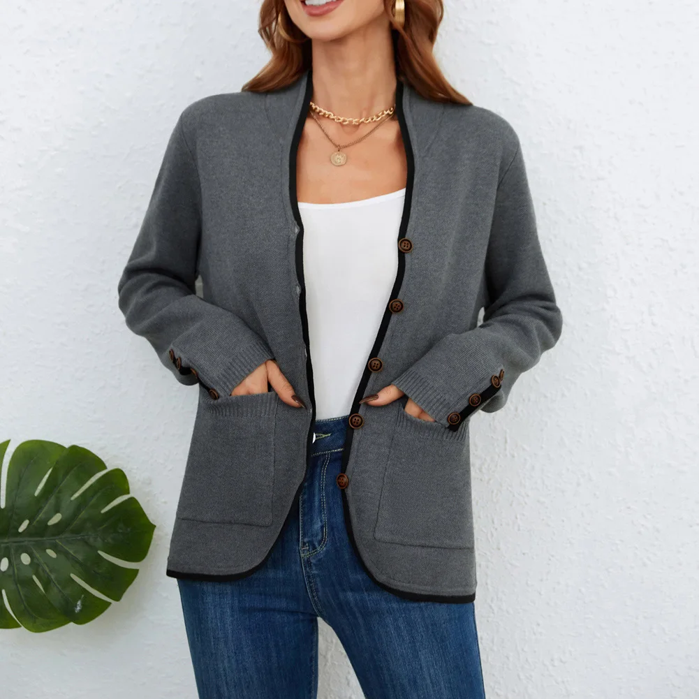KK Women Stand Collar Button Down Cardigan Comfy Long Sleeve V-Neck Sweater Coat Knitwear Tops Blazers Jacket With Pockets A30
KK Women Stand Collar Button Down Cardigan Comfy Long Sleeve V-Neck Sweater Coat Knitwear Tops Blazers Jacket With Pockets A30