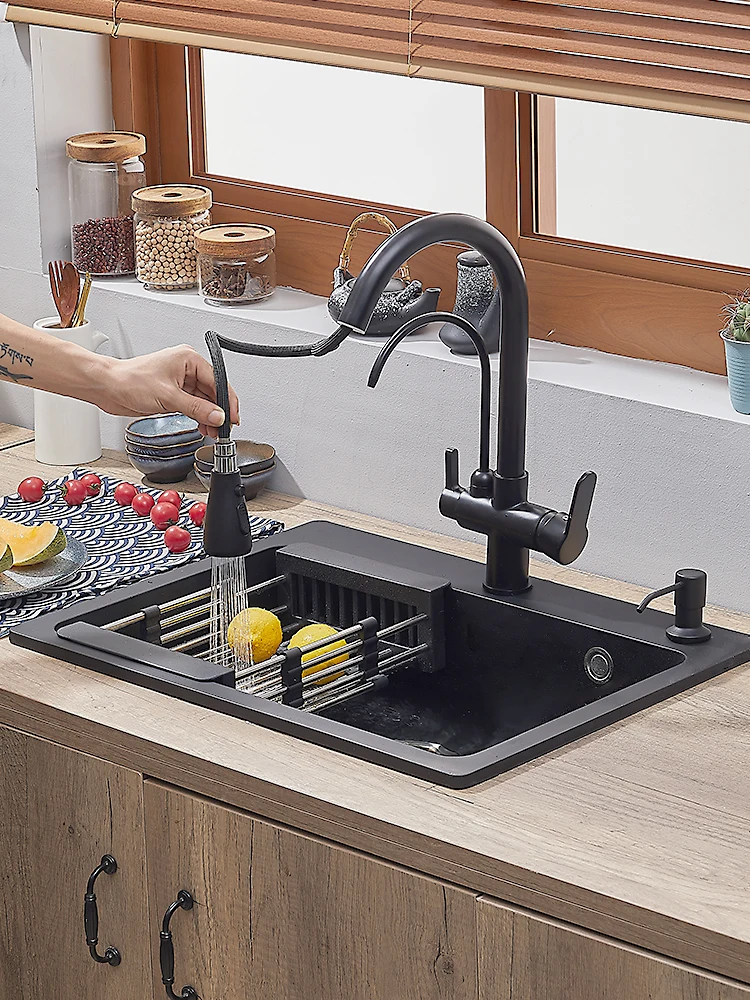 Quartz stone wash basin single slot kitchen granite sink single slot under the counter basin small wash basin sink black
Quartz stone wash basin single slot kitchen granite sink single slot under the counter basin small wash basin sink black