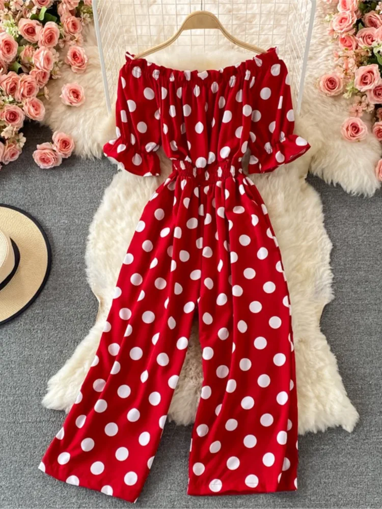 Women Summer Casual Dot Print Jumpsuits Fashion Sweet Wide Leg Long Romper Ladie Bohe Beach Holiday Jumpsuits
Women Summer Casual Dot Print Jumpsuits Fashion Sweet Wide Leg Long Romper Ladie Bohe Beach Holiday Jumpsuits