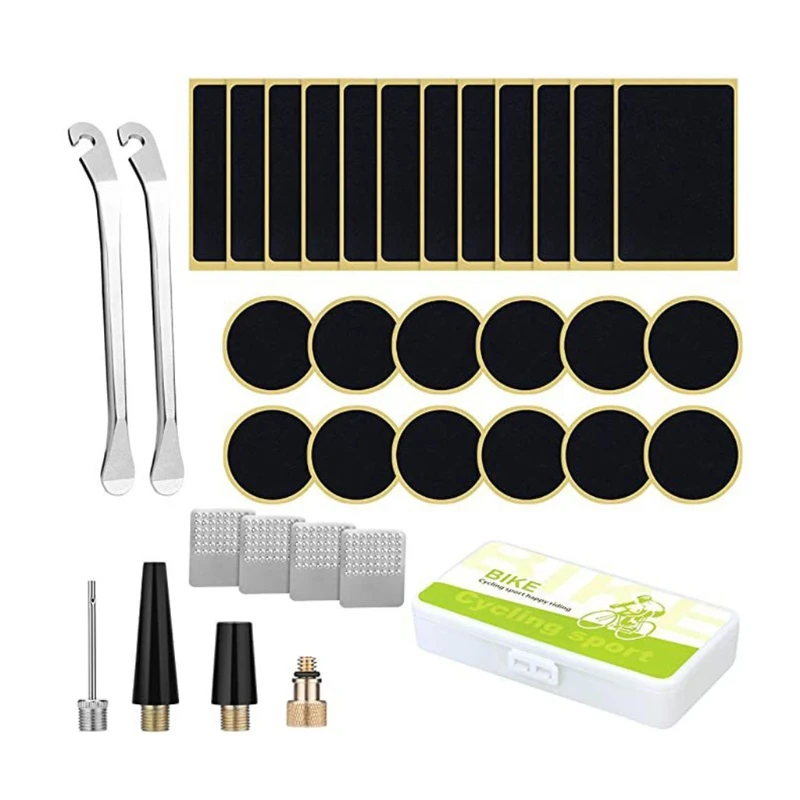 Professional Bike Tube Repair Kit, Bicycle Inner Tire Patch for Cycling, Motorcycle, BMX, ATVs ,Great Performance 24BD
Professional Bike Tube Repair Kit, Bicycle Inner Tire Patch for Cycling, Motorcycle, BMX, ATVs ,Great Performance 24BD