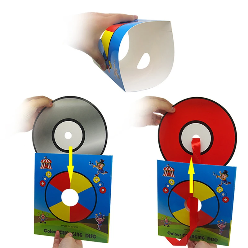 

Изменяющий цвет лазер CD волшебные фокусы бумажный пакет изменение цвета волшебный компакт-диск реквизит сцена Иллюзия аксессуары Высокое ...