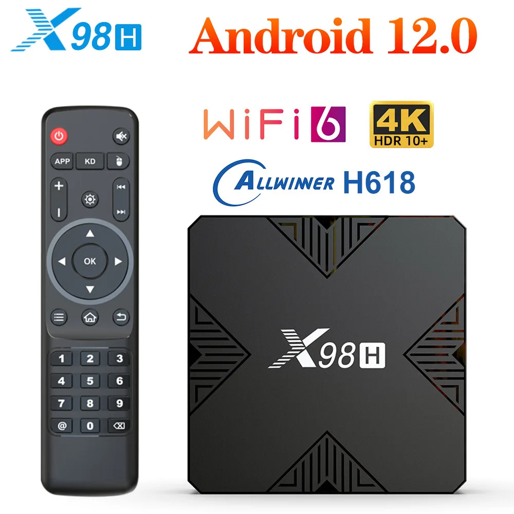 X98H set-top box Allwinner H618 Android 12 Bluetooth 2.4G&5.8G WiFi TV box 4KHD projection tv receivers smart stick Media Player
X98H set-top box Allwinner H618 Android 12 Bluetooth 2.4G&5.8G WiFi TV box 4KHD projection tv receivers smart stick Media Player