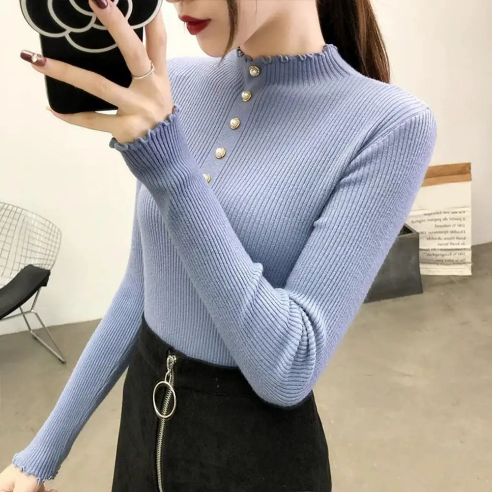 Женский вязаный Топ, шикарный уютный вязаный свитер, топы, Облегающий мягкий эластичный пуловер с высоким воротником для осени и зимы, модный длинный 
Женский вязаный Топ, шикарный уютный вязаный свитер, топы, Облегающий мягкий эластичный пуловер с высоким воротником для осени и зимы, модный длинный