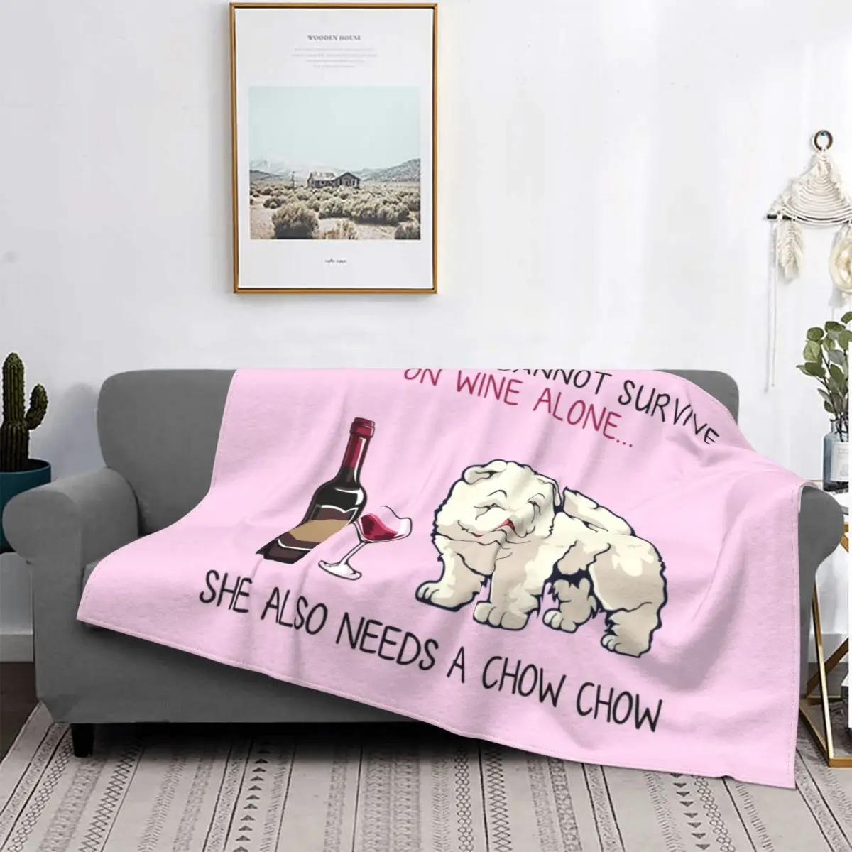 

Chow Chow And Wine Funny Dog Blanket 3D Printed Soft Flannel Fleece Warm Pet Puppy Lover Throw Blankets for Car Bed Sofa Quilt