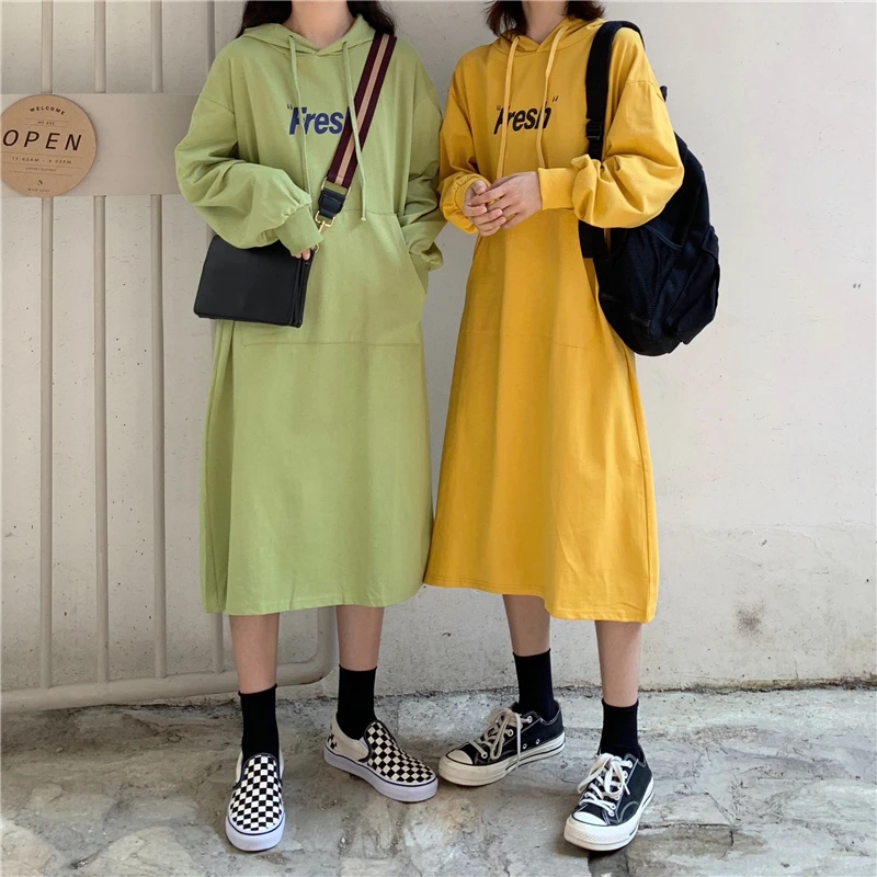 Women'c Casual X-long Hooded Sweatshirt Spring Autumn Streetwear Long Sleeve Loose Sporty Dress Lady Chic Sweatshirt Dress
Women'c Casual X-long Hooded Sweatshirt Spring Autumn Streetwear Long Sleeve Loose Sporty Dress Lady Chic Sweatshirt Dress