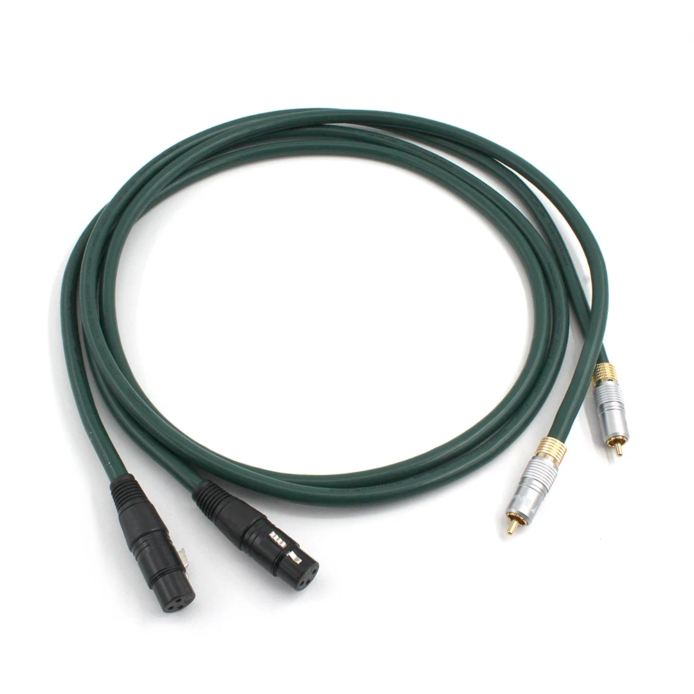 

Pair HIFI Nakamichi RCA to XLR Female Balacned Interconnect Cable 3pin XLR to RCA Audio Cable with furukawa FA-220