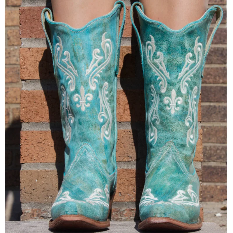 Fashion Blue Embroidered Cowgirl Boots Women Shoes 2022 New Chunky Heels Slip On Western Cowboy Mid Claf Boots Lady Knight Boots
Fashion Blue Embroidered Cowgirl Boots Women Shoes 2022 New Chunky Heels Slip On Western Cowboy Mid Claf Boots Lady Knight Boots
