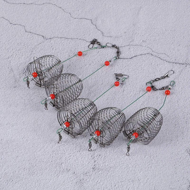 5PCs Wire Fishing Lure Cage Fish Bait Cage Fishing Trap Basket Feeder Holder Stainless
5PCs Wire Fishing Lure Cage Fish Bait Cage Fishing Trap Basket Feeder Holder Stainless