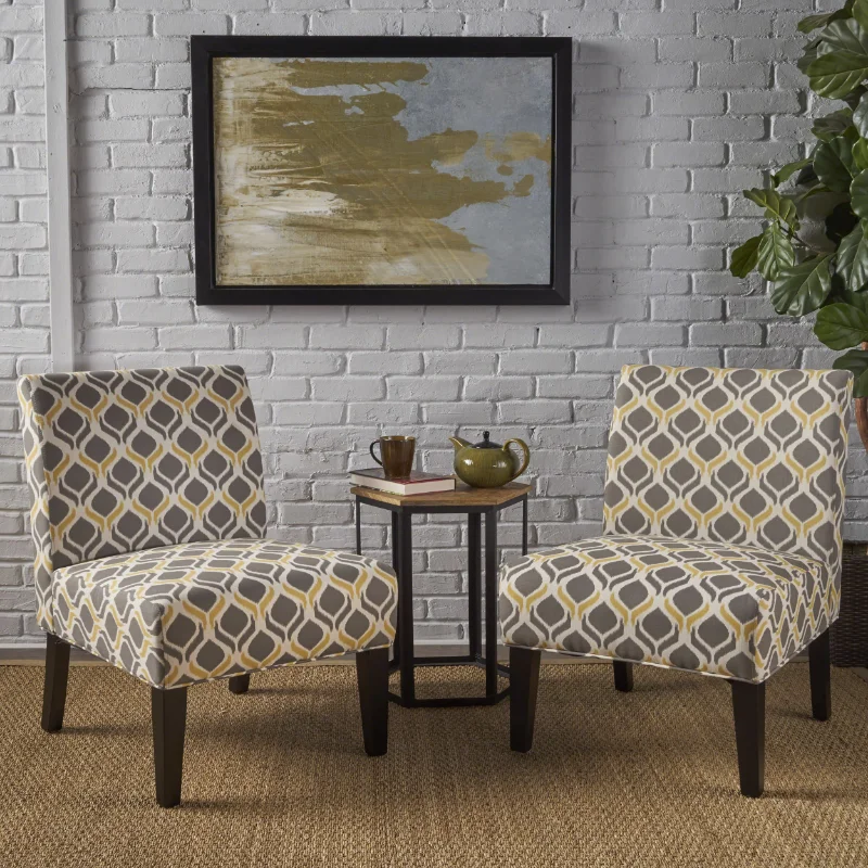 

Noble House Kerri Fabric Slipper Chair, Gray living room furniture sofa set