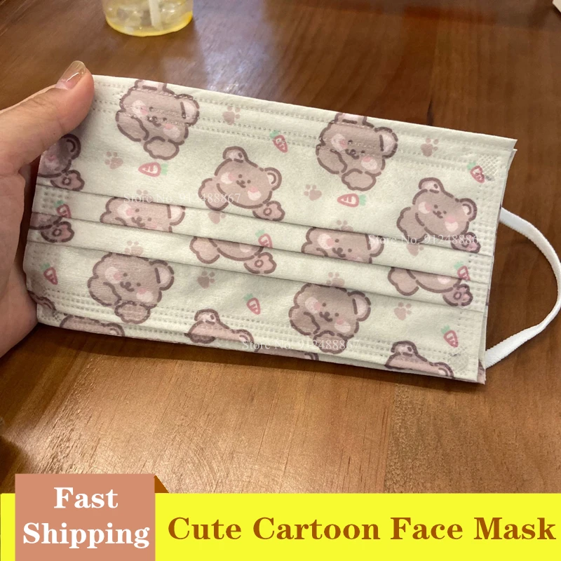 Kawaii Bear Disposable Face Mask Cartoon Masks for Women 3-layer with Melt Blown Protective Mascarillas Dustproof Masque 10/50p
Kawaii Bear Disposable Face Mask Cartoon Masks for Women 3-layer with Melt Blown Protective Mascarillas Dustproof Masque 10/50p