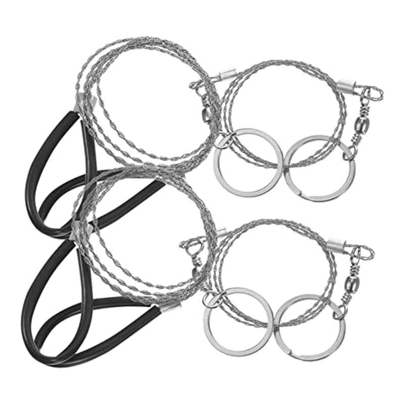 4Pcs Wire Saw Chain Garrote Wire Rope Chainsaw Survival Pocket Chainsaw Specialty Tools Hand Tool Pocket Tools Silver & Black
4Pcs Wire Saw Chain Garrote Wire Rope Chainsaw Survival Pocket Chainsaw Specialty Tools Hand Tool Pocket Tools Silver & Black