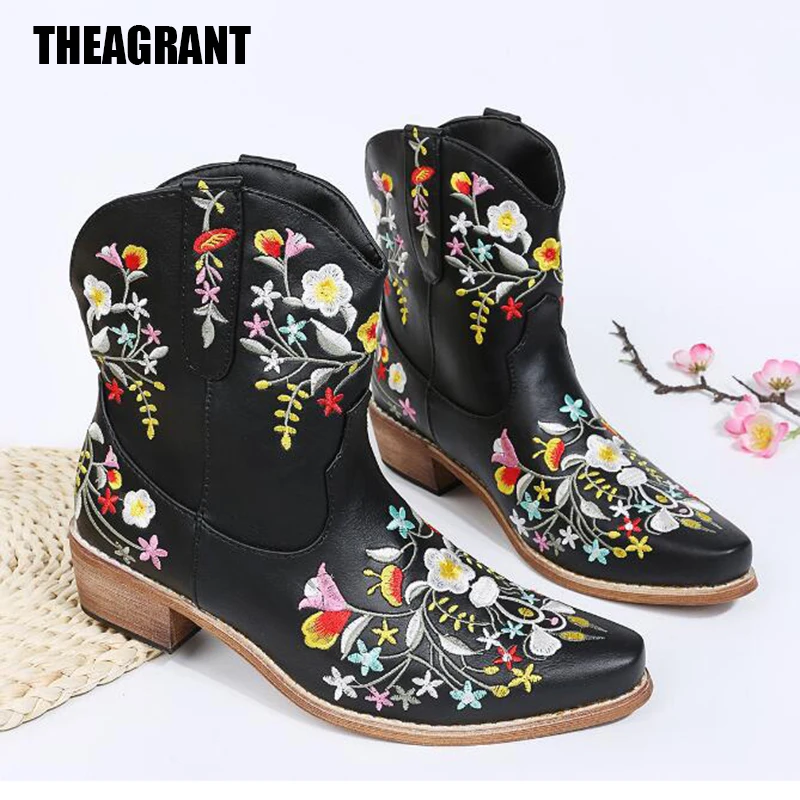 THEAGRANT Women Cowboy Ankle Boots Western Fashion Cowgirl Mid Calf Boots Low Block Heel Pointed Toe Fall Booties Shoes WBS4234
THEAGRANT Women Cowboy Ankle Boots Western Fashion Cowgirl Mid Calf Boots Low Block Heel Pointed Toe Fall Booties Shoes WBS4234