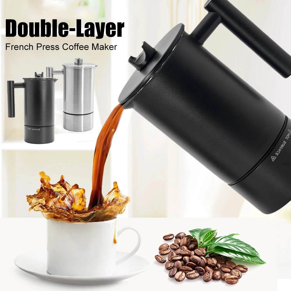 1200ML French Press Coffee Maker Stainless Steel Espresso Coffee Machine With Hourglass Thermometer Double-Layer Coffee Tea Pots
1200ML French Press Coffee Maker Stainless Steel Espresso Coffee Machine With Hourglass Thermometer Double-Layer Coffee Tea Pots
