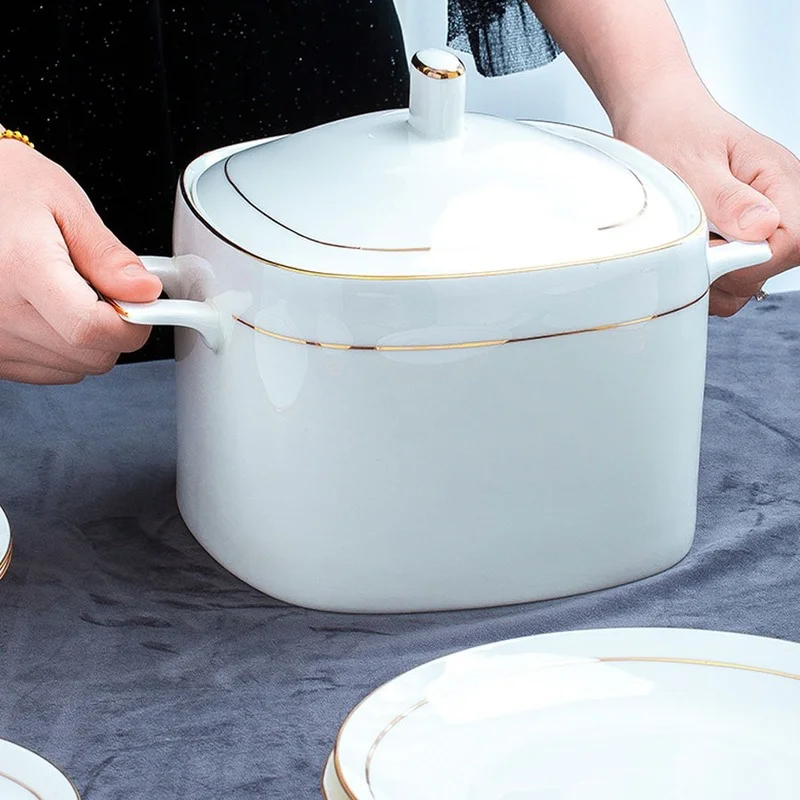 Just one pot Heads jingdezhen ceramics Soup Pot with Lid European style dishes set Kitchen Supplies Dinnerware Sets
Just one pot Heads jingdezhen ceramics Soup Pot with Lid European style dishes set Kitchen Supplies Dinnerware Sets