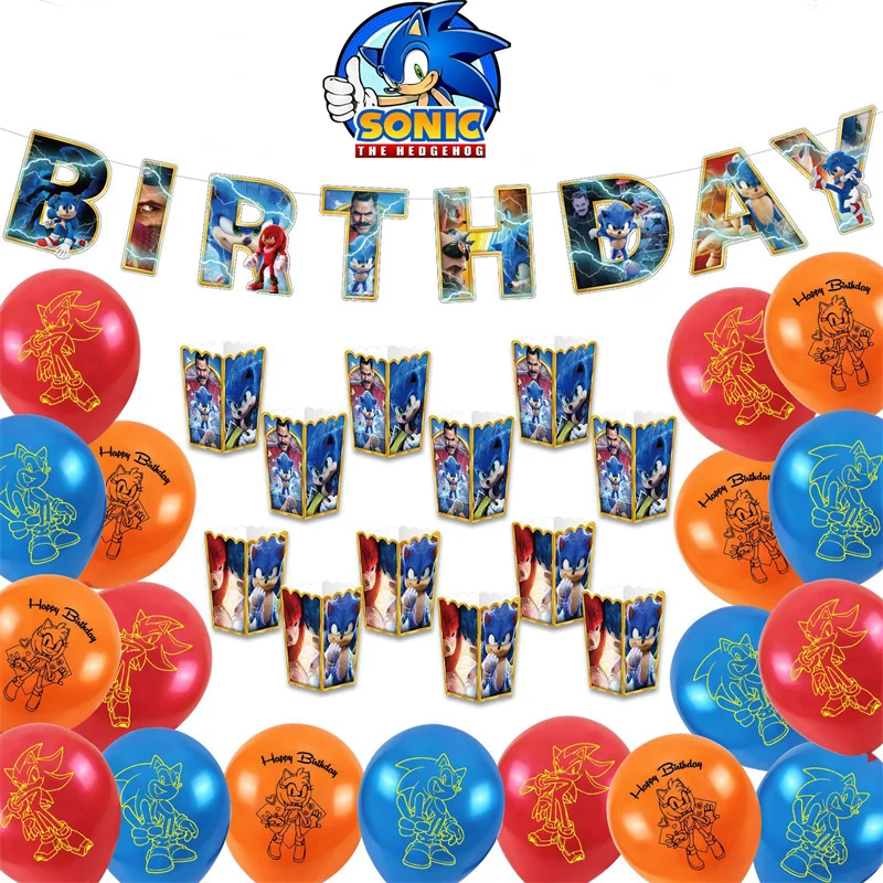 Sonic The Hedgehog Balloon Theme Birthday Party Decoration Sets Disposable Candy Box Popcorn Box Latex Balloons Backdrops
Sonic The Hedgehog Balloon Theme Birthday Party Decoration Sets Disposable Candy Box Popcorn Box Latex Balloons Backdrops