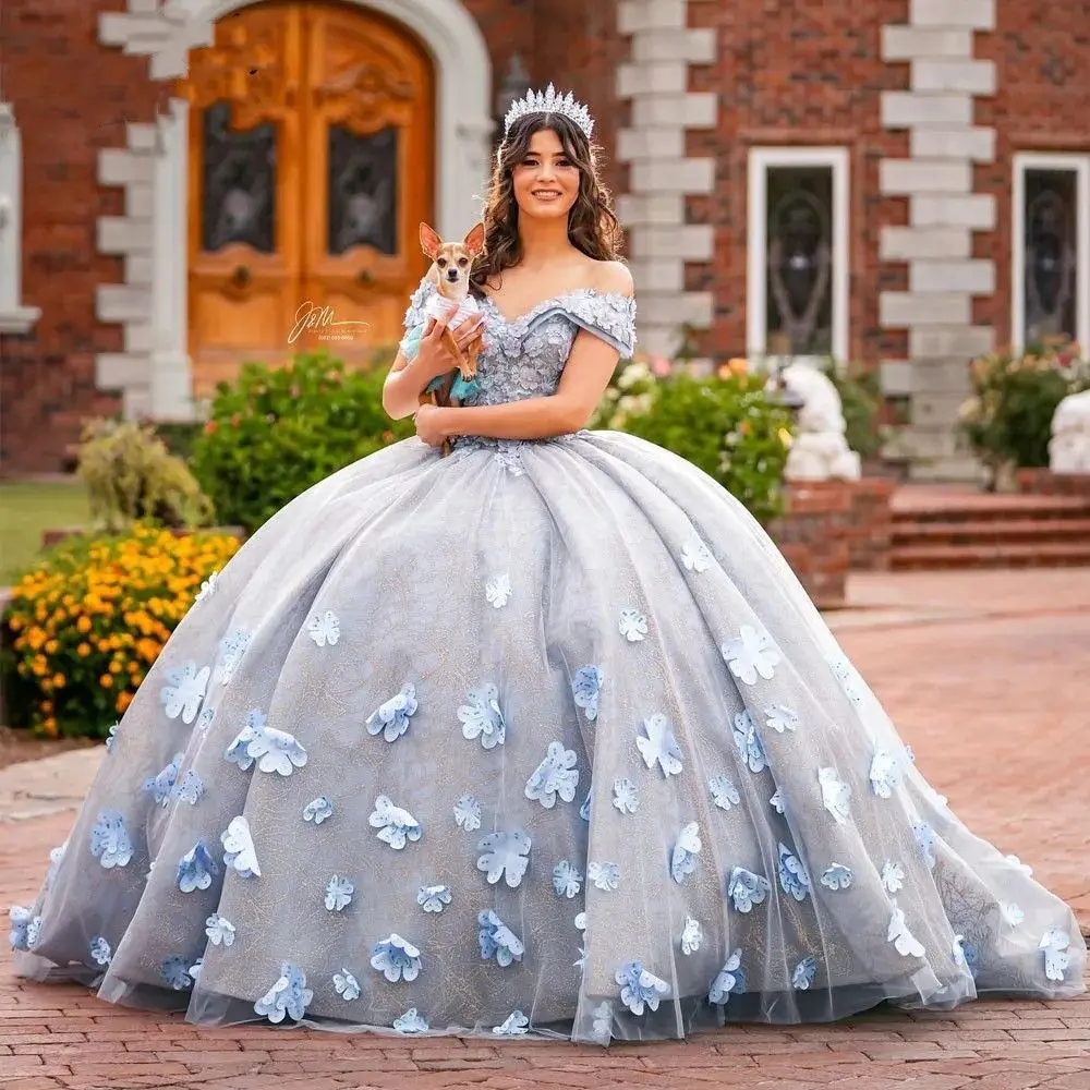 Lorencia Голубое Бальное Платье с 3D цветами, платье для Quinceanera 2024, с открытыми плечами, с бисером, кружевной корсет, милое платье 16, платья для 15 лет YQD142
Lorencia Голубое Бальное Платье с 3D цветами, платье для Quinceanera 2024, с открытыми плечами, с бисером, кружевной корсет, милое платье 16, платья для 15 лет YQD142