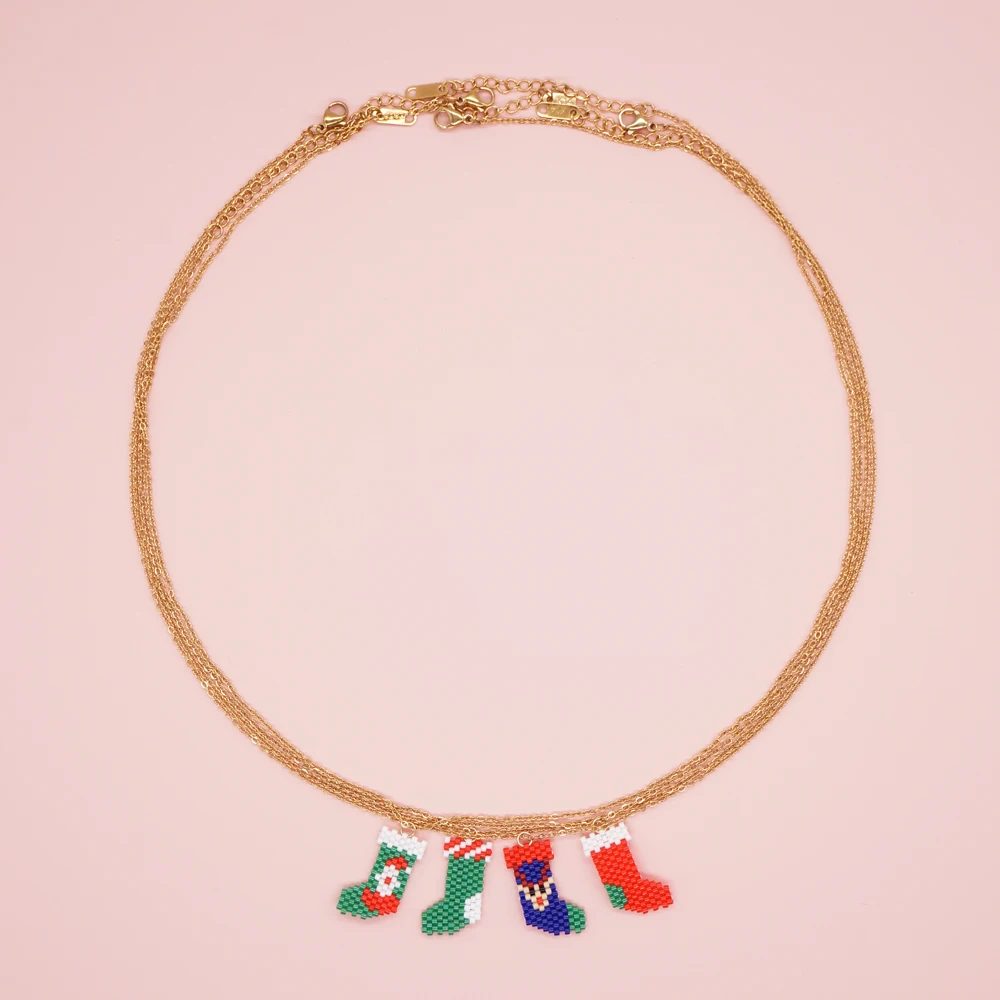 Go2Boho Christmas Sock Charm Necklace for Women Gold Color Stainless Steel Chain Pendant Necklace Chocker Necklace Jewelry
Go2Boho Christmas Sock Charm Necklace for Women Gold Color Stainless Steel Chain Pendant Necklace Chocker Necklace Jewelry