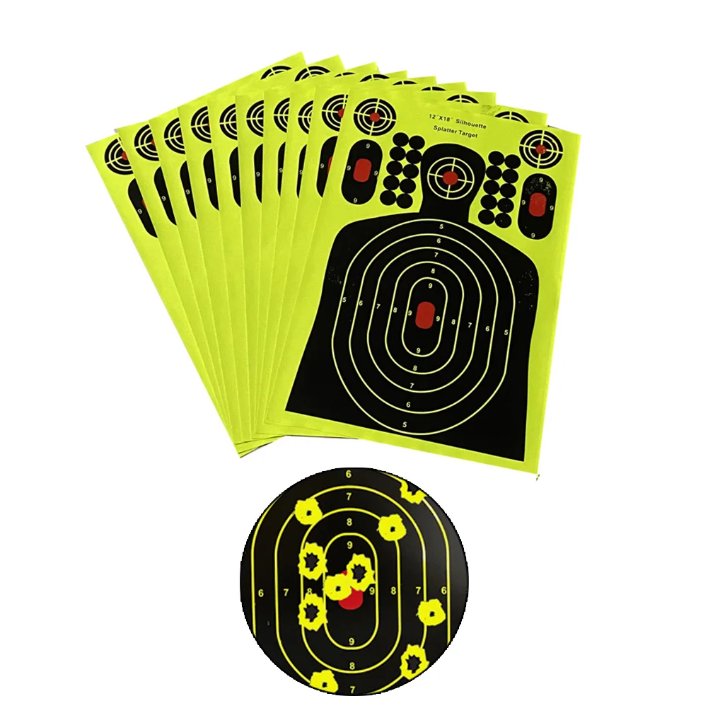10Pcs Shootings Target 12x18 Inch Splatter Glow Reactive Paper Targets Stickers Outdoor Shooting Exercise Accessories Equipment
10Pcs Shootings Target 12x18 Inch Splatter Glow Reactive Paper Targets Stickers Outdoor Shooting Exercise Accessories Equipment