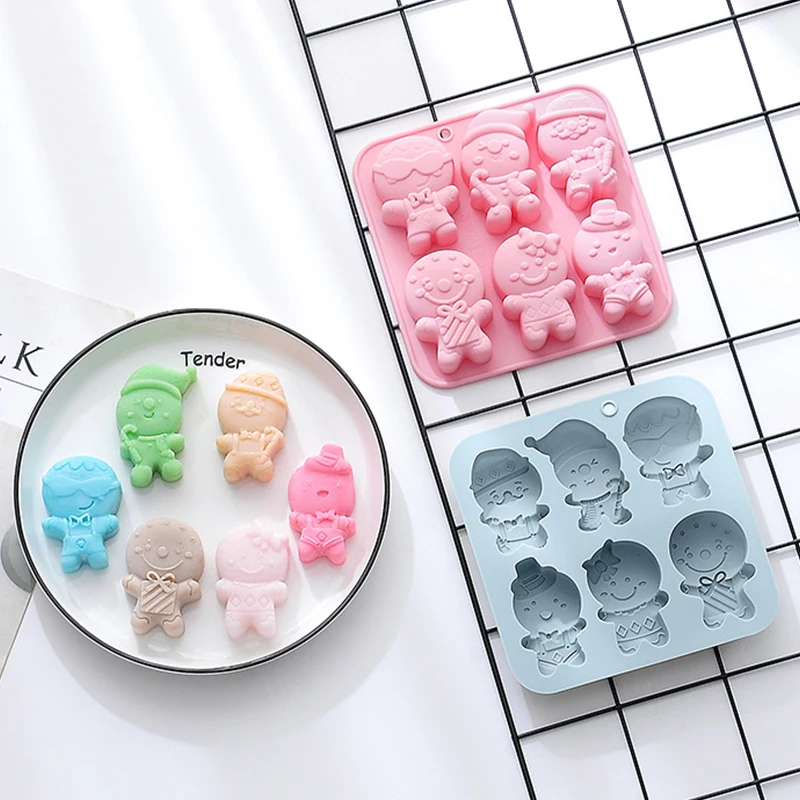6 Different Shapes Gingerbread Man Chocolate Food Grade Silicone Mold Handmade Soap Cookie Mousse Baking Pan Cake Decoration
6 Different Shapes Gingerbread Man Chocolate Food Grade Silicone Mold Handmade Soap Cookie Mousse Baking Pan Cake Decoration