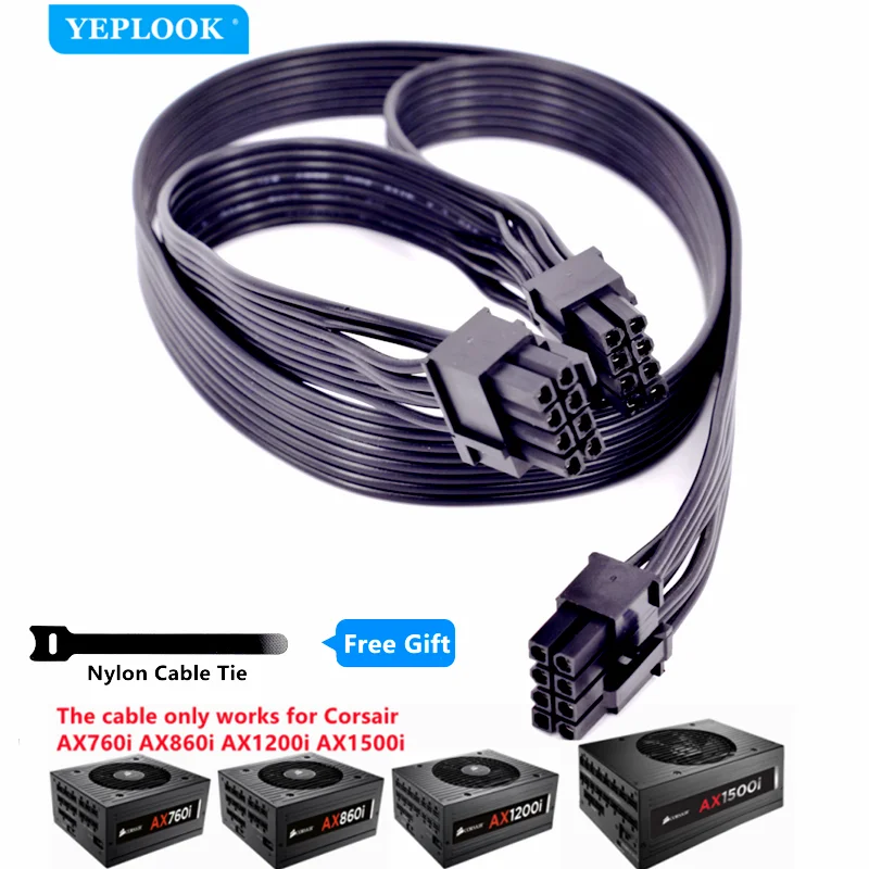 PCIe 8Pin to Dual 8Pin 6+2Pin GPU PSU Cable For Corsair AX760i AX860i AX1200i AX1500i AXi Series Full Modular PSU 18AWG 60+20cm
PCIe 8Pin to Dual 8Pin 6+2Pin GPU PSU Cable For Corsair AX760i AX860i AX1200i AX1500i AXi Series Full Modular PSU 18AWG 60+20cm