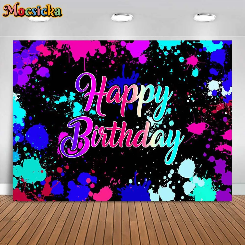Mocsicka Glow Neon Birthday Backdrop Photography Glow in The Dark Graffiti Splatter Kids Birthday Party Background Photo Studio
Mocsicka Glow Neon Birthday Backdrop Photography Glow in The Dark Graffiti Splatter Kids Birthday Party Background Photo Studio