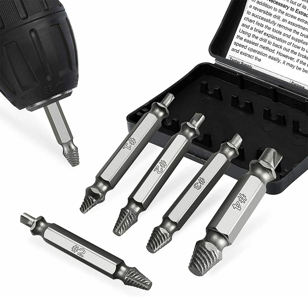 5pcs Damaged Screw Extractor Remover Drill Bit Set Boxed Stripped Broken Screw Bolt Stud Slip Teeth Demolish Broken Bolt Remover
5pcs Damaged Screw Extractor Remover Drill Bit Set Boxed Stripped Broken Screw Bolt Stud Slip Teeth Demolish Broken Bolt Remover