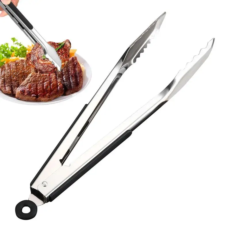 Stainless Steel Kitchen Barbecue Tongs Ergonomic Handle BBQ Grilling Tongs Scratch Resistant Bread Gripper Clip For Serving Food
Stainless Steel Kitchen Barbecue Tongs Ergonomic Handle BBQ Grilling Tongs Scratch Resistant Bread Gripper Clip For Serving Food