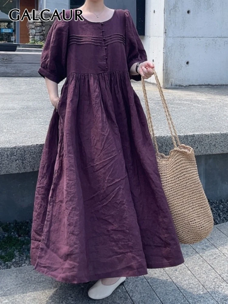 Однотонное платье GALCAUR для женщин, элегантное минималистичное прямое платье миди с круглым вырезом, коротким рукавом и высокой талией, женс... 
Однотонное платье GALCAUR для женщин, элегантное минималистичное прямое платье миди с круглым вырезом, коротким рукавом и высокой талией, женс...