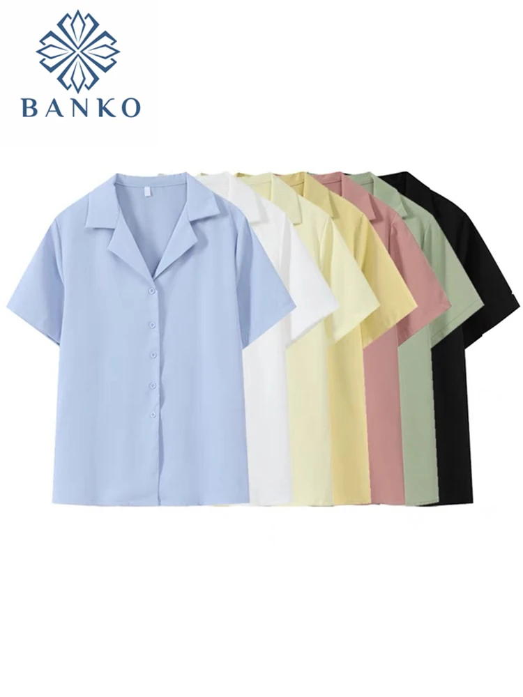 2022 New Summer Women Short Sleeve Polo Neck Blouses Fashion Simple Loose Casual Tops Solid Daily Cozy Basic Office Lady Shirts
2022 New Summer Women Short Sleeve Polo Neck Blouses Fashion Simple Loose Casual Tops Solid Daily Cozy Basic Office Lady Shirts