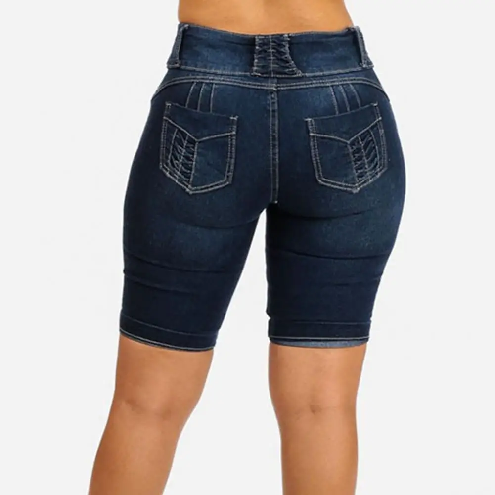 Trendy Short Pants Pure Colors Wear-resistant Denim Shorts Knee Length Stretchy Denim Shorts
Trendy Short Pants Pure Colors Wear-resistant Denim Shorts Knee Length Stretchy Denim Shorts