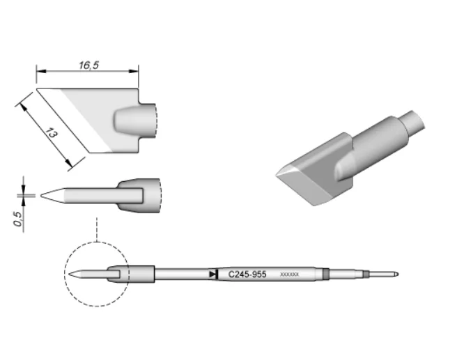 Original JBC C245-955 Soldering Iron Tip Fit CD-2BQE Soldering Station Rework Tool
Original JBC C245-955 Soldering Iron Tip Fit CD-2BQE Soldering Station Rework Tool