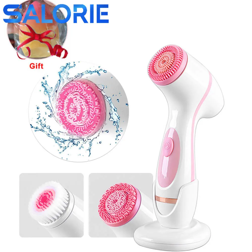 

3 In 1 Electric Rotating Facial Cleansing Brush Waterproof Pore Ceaner Deep Cleaning Spin Brush Blackhead Remover Facial Massage
